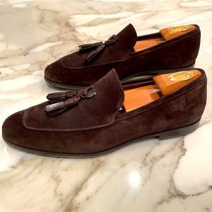 Salvatore Ferragamo Brown Suede Tassel Loafer